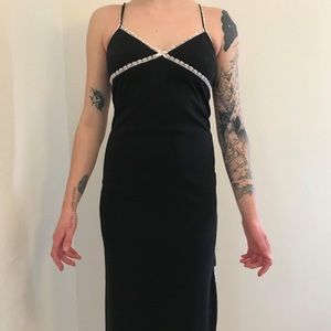 Black dress with lace trim